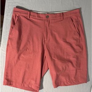 Puma Golf Shorts Mens 36 Red Coral Stripe Performance Athletic Casual Stretch